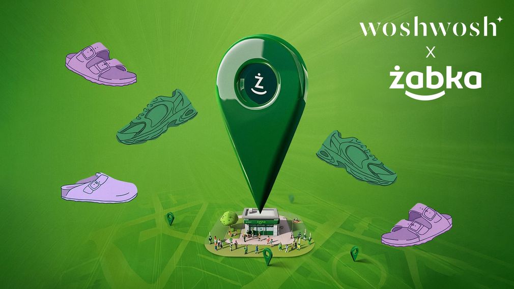 headless Landing page dla WoshWosh wspierający obsługę zamówień i logistykę usług czyszczenia butów w sieci Żabka.