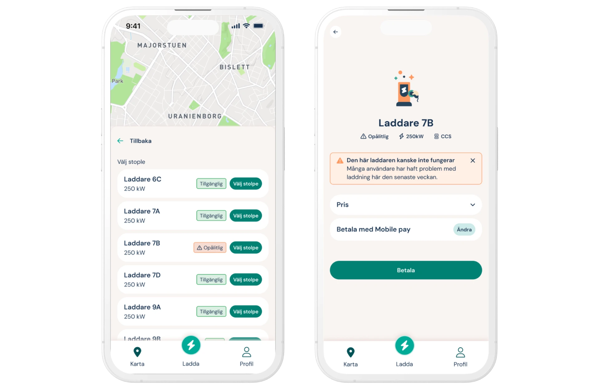 Hitta snabbladdare med Elton