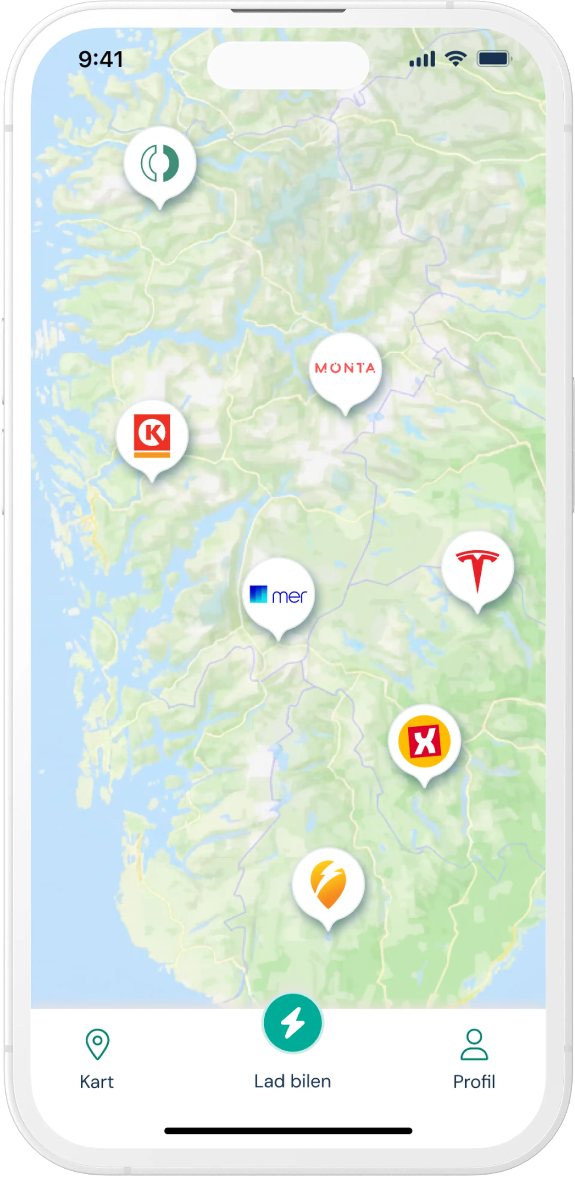 Du finner mange forskjellige ladere i Eltonappen