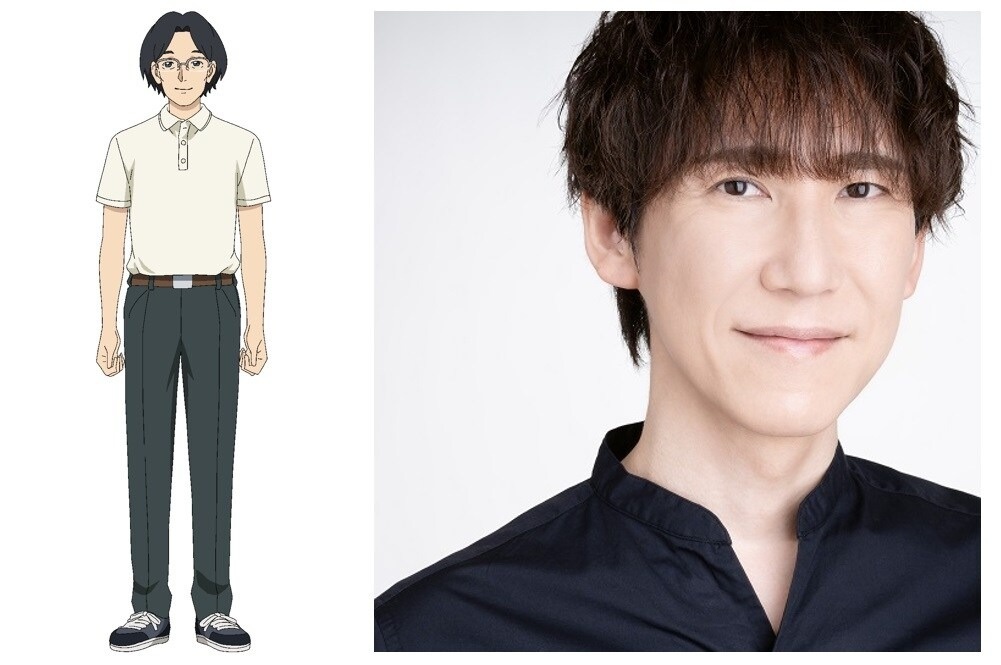 تصميم شخصية كيسوكي نيجيما وصورة مؤدي دوره ممثل الأصوات دايسوكي هيراكاوا في أنمي If My Wife Becomes An Elementary School Student