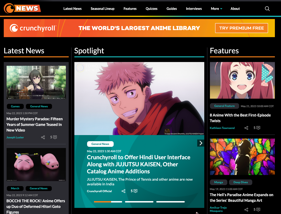 Добро пожаловать на новый сайт Crunchyroll News - Crunchyroll News