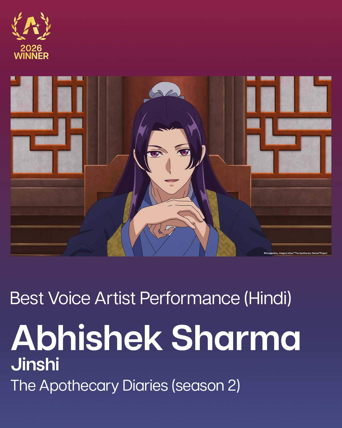 Anime Awards 2026 Best Voice Artist Hindi