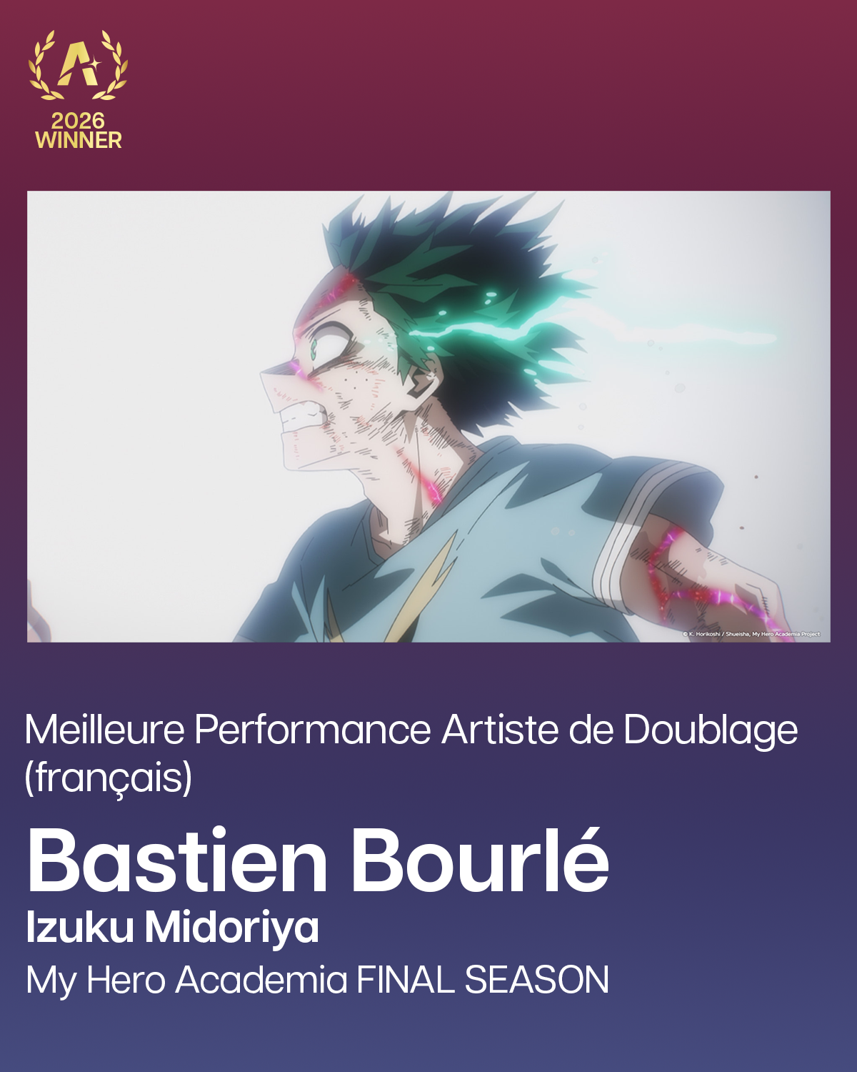 Anime Awards 2026 Best Voice Artist French