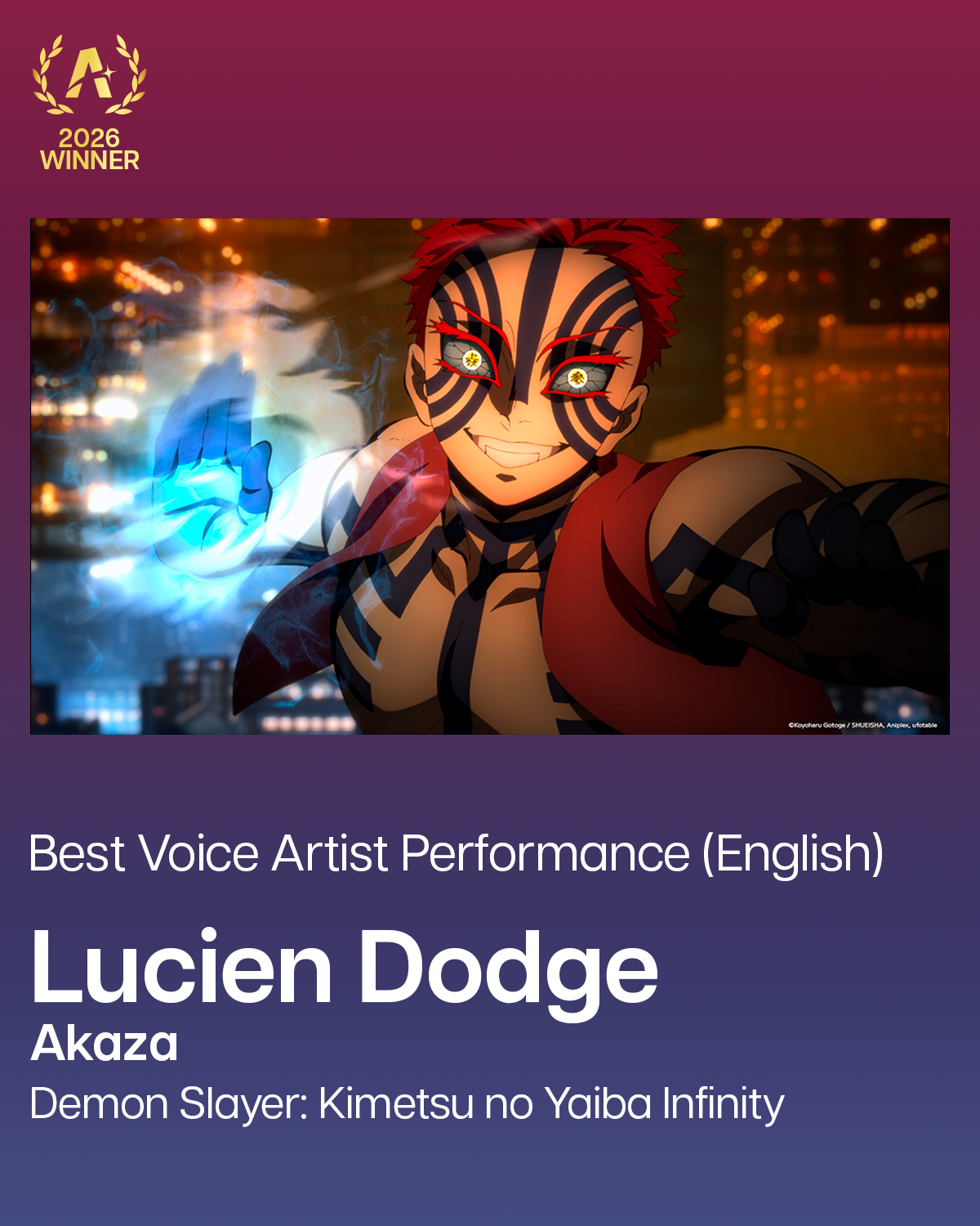 Anime Awards 2026 Best Voice Artist English