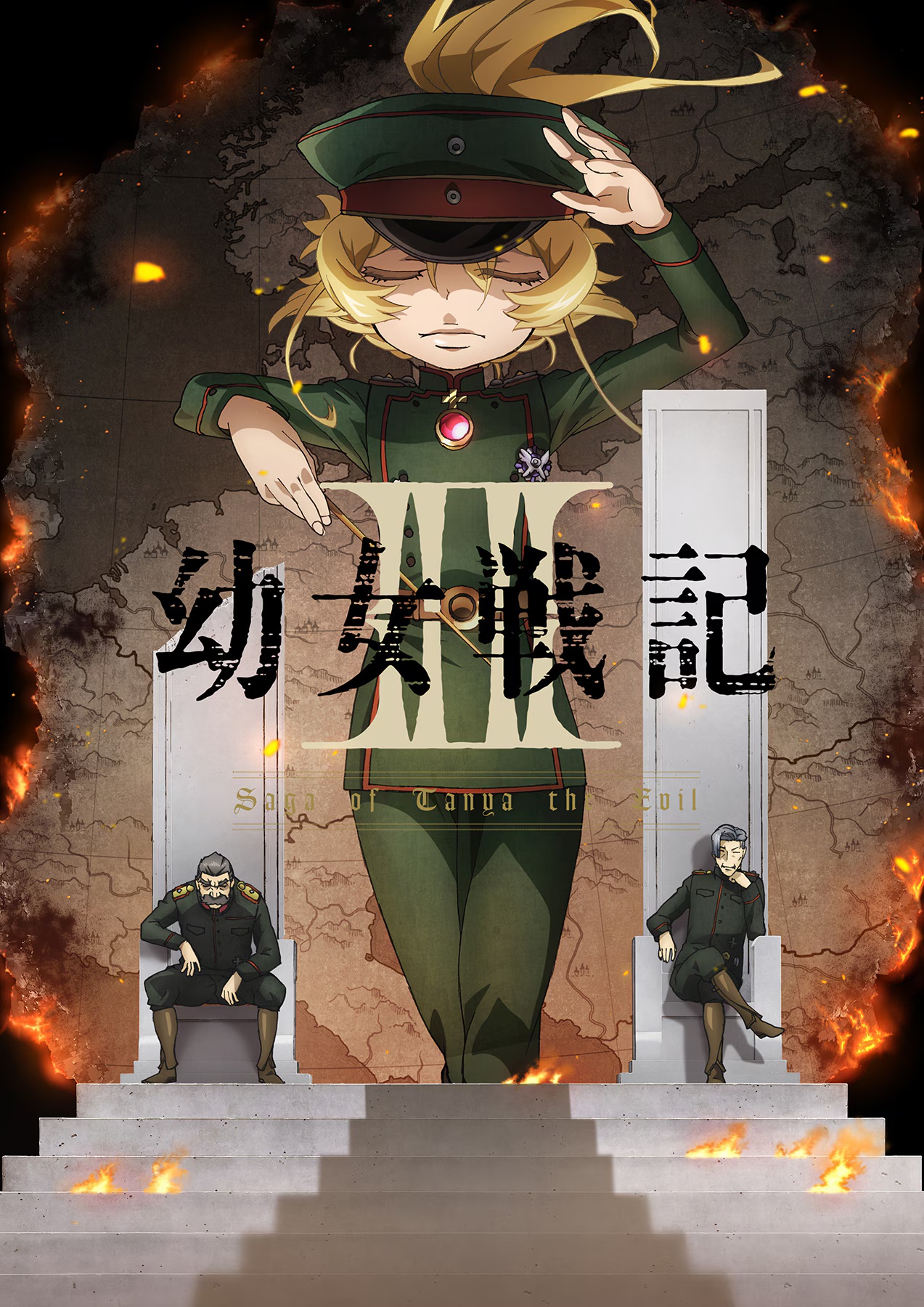 Saga of Tanya the Evil Season 2 key visual - Tanya Degurechaff in military uniform