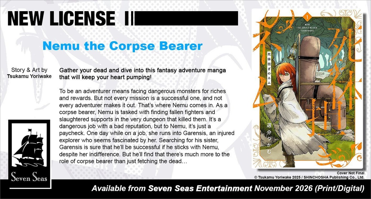 Nemu the Corpse Bearer Manga and More Coming from Seven Seas