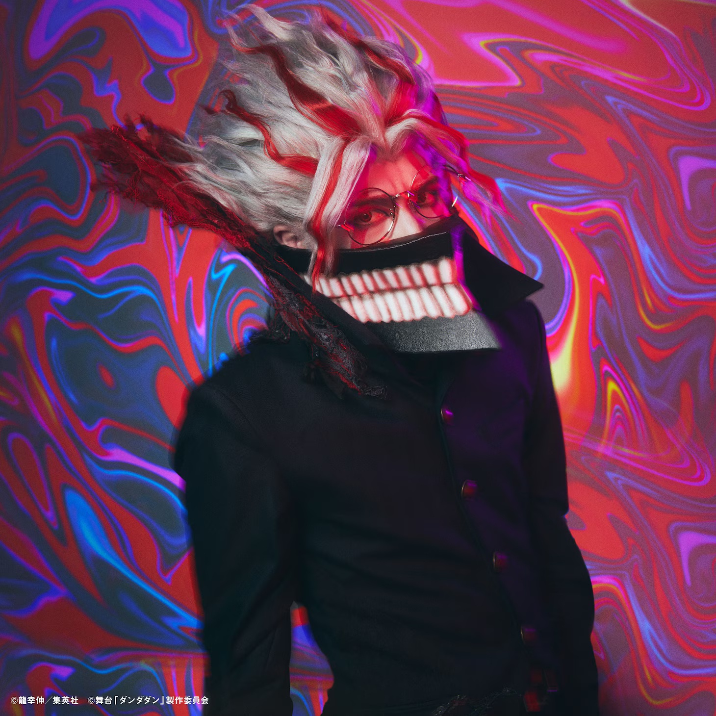 DAN DA DAN stage play cast photo for Hiroki Hyakuna as transformed Okarun