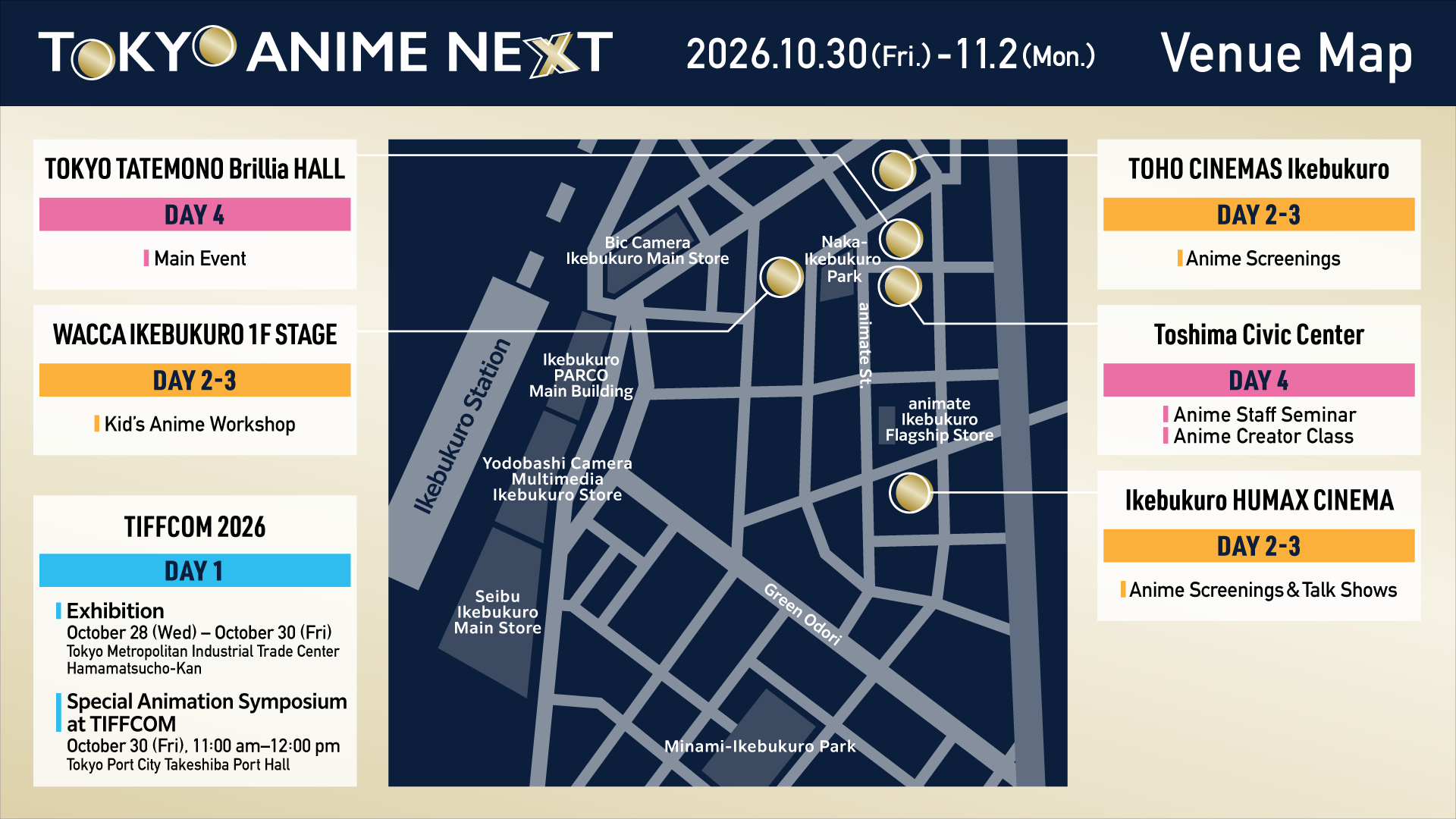 Tokyo Anime Next venue map