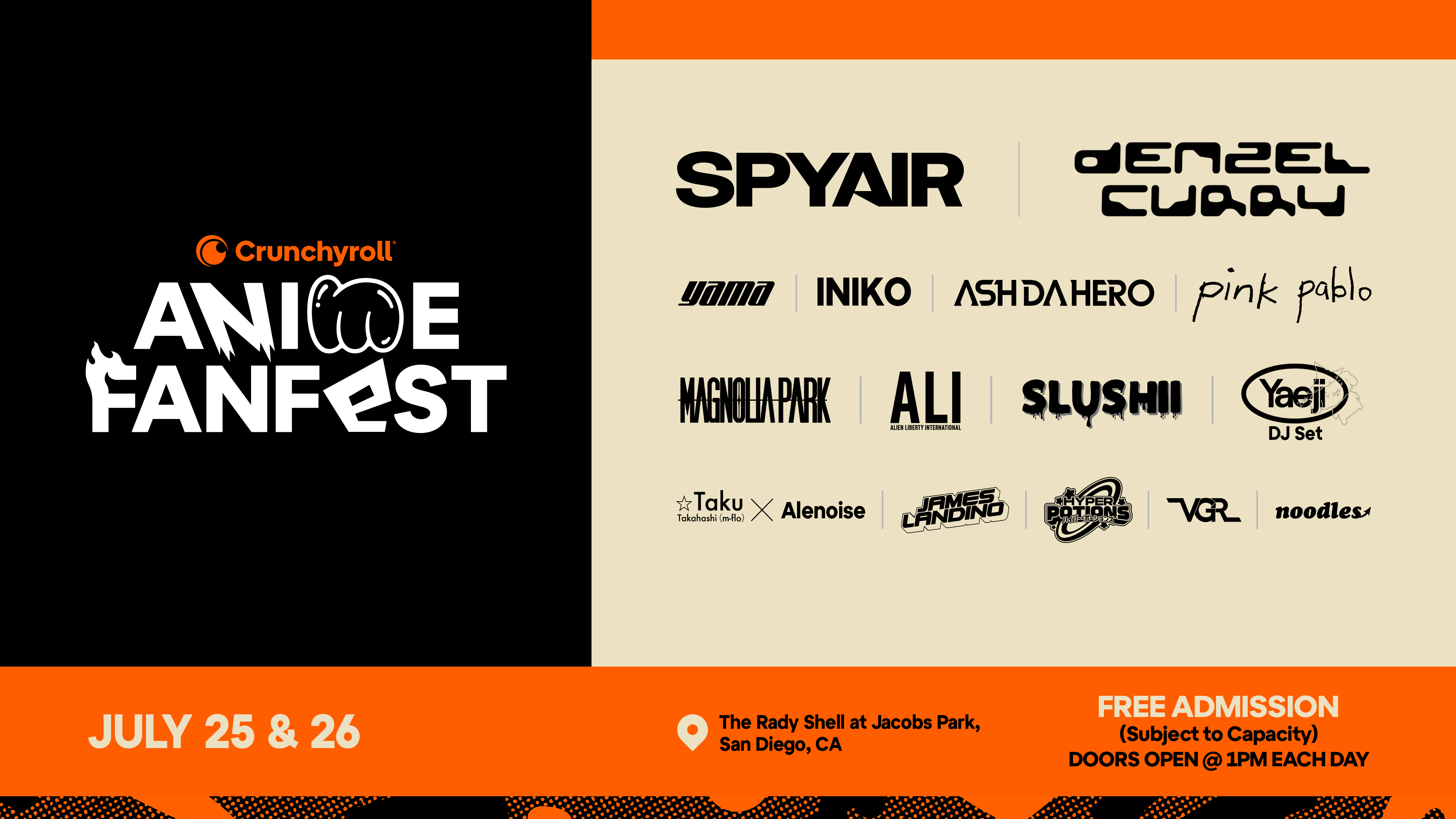 SDCC 2025: Crunchyroll Anime FanFest Hosts SPYAIR, Denzel