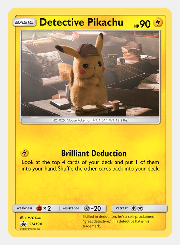 pikachu pokemon movie card Commemoration Random Pack #012/022 Japanese Prom Rotterdam Comics RarityPromo Hit Points50 HP Colorless Call for Family Search your deck for a Basic Pokmon and put it onto your Bench Detective Pikachu Hits the Shelves