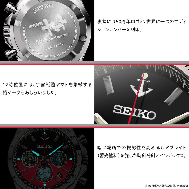 Space Battleship Yamato Anime Collabs with SEIKO for 50th