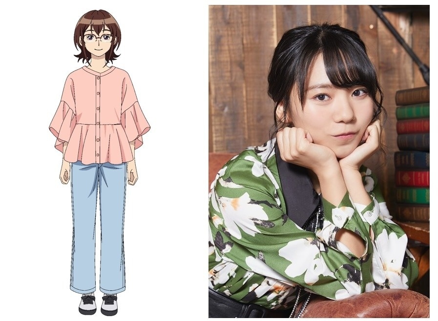 تصميم شخصية ماي نيجيما وصورة مؤدية دورها ممثلة الأصوات مايكو نومورا في أنمي If My Wife Becomes An Elementary School Student