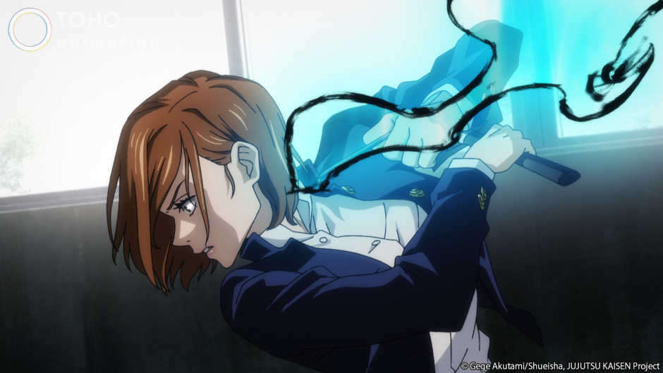 نوبارا في خضم القتال من JUJUTSU KAISEN