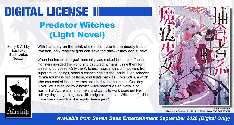 Predator Witches Light Novel, Phenomenon X Manga and More Coming