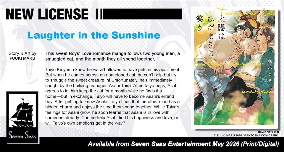 Seven Seas Adds More Boys’ Love Manga, New Danmei Novel Series