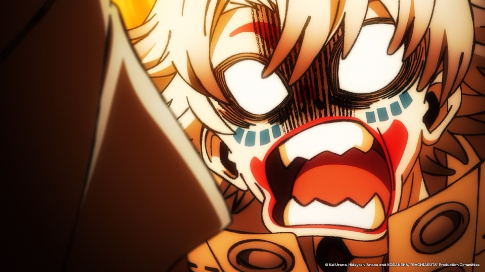 Rudo gets his face all made up for protection and yells about the results