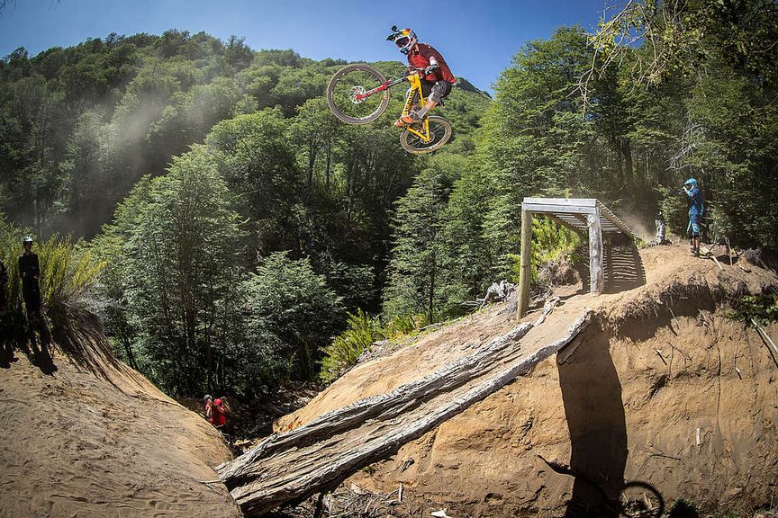 Tomas Slavik riding down the stairs at full speed