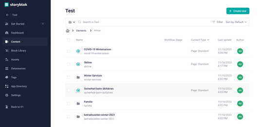 Screenshot Storyblok