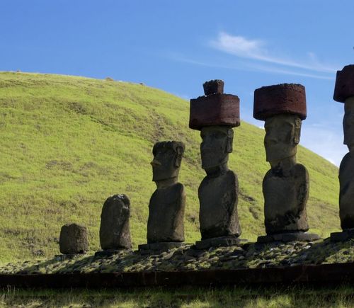 Stone heads on Rapa Nui Island