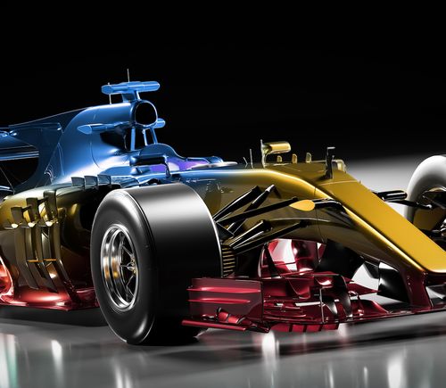 racing car in Contentful colors