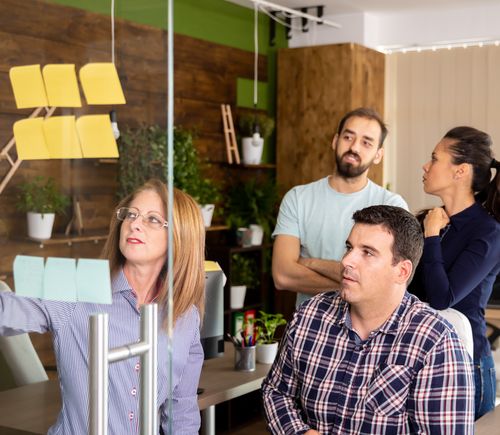 Board with Post Its 