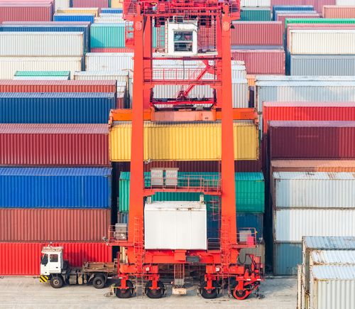 Container in freight station
