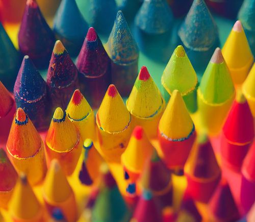 A bunch of crayons