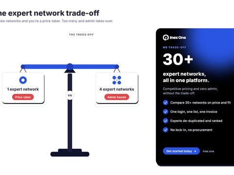 The tradeoff in using expert netowrks, vs. using Inex One