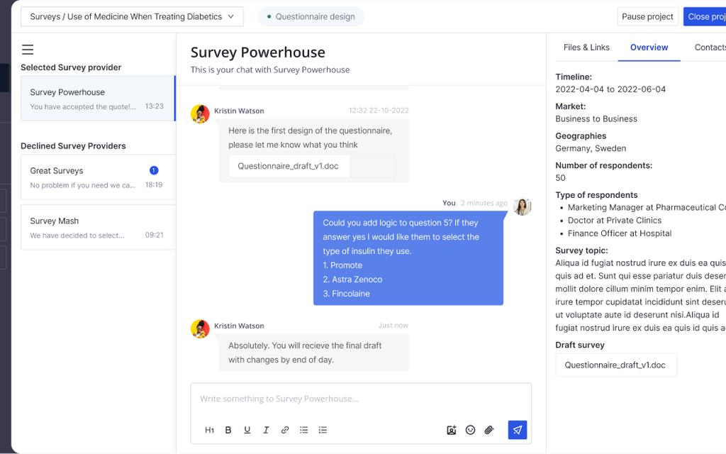 Inex One survey portal