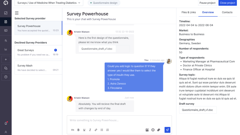 Inex One survey portal