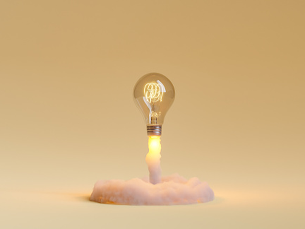 A bulb,signifying insights from expert networks, that is taking off like a rocket