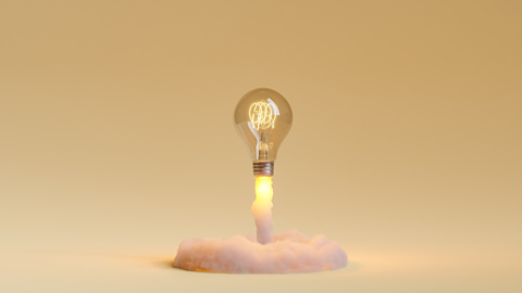A bulb,signifying insights from expert networks, that is taking off like a rocket