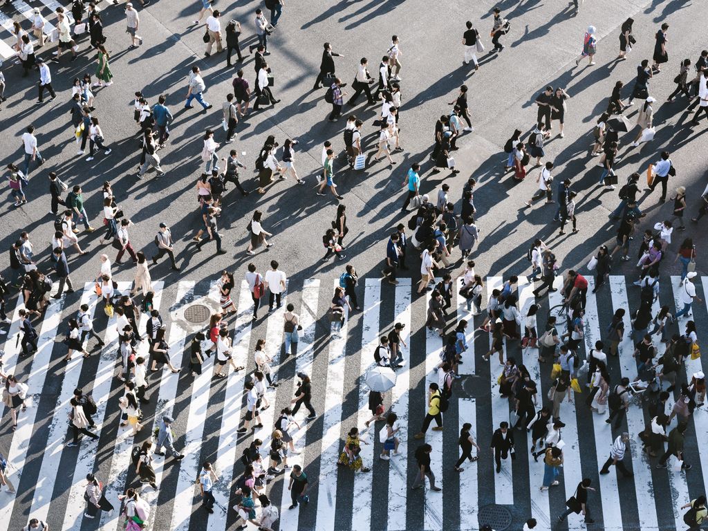 People crossing a street