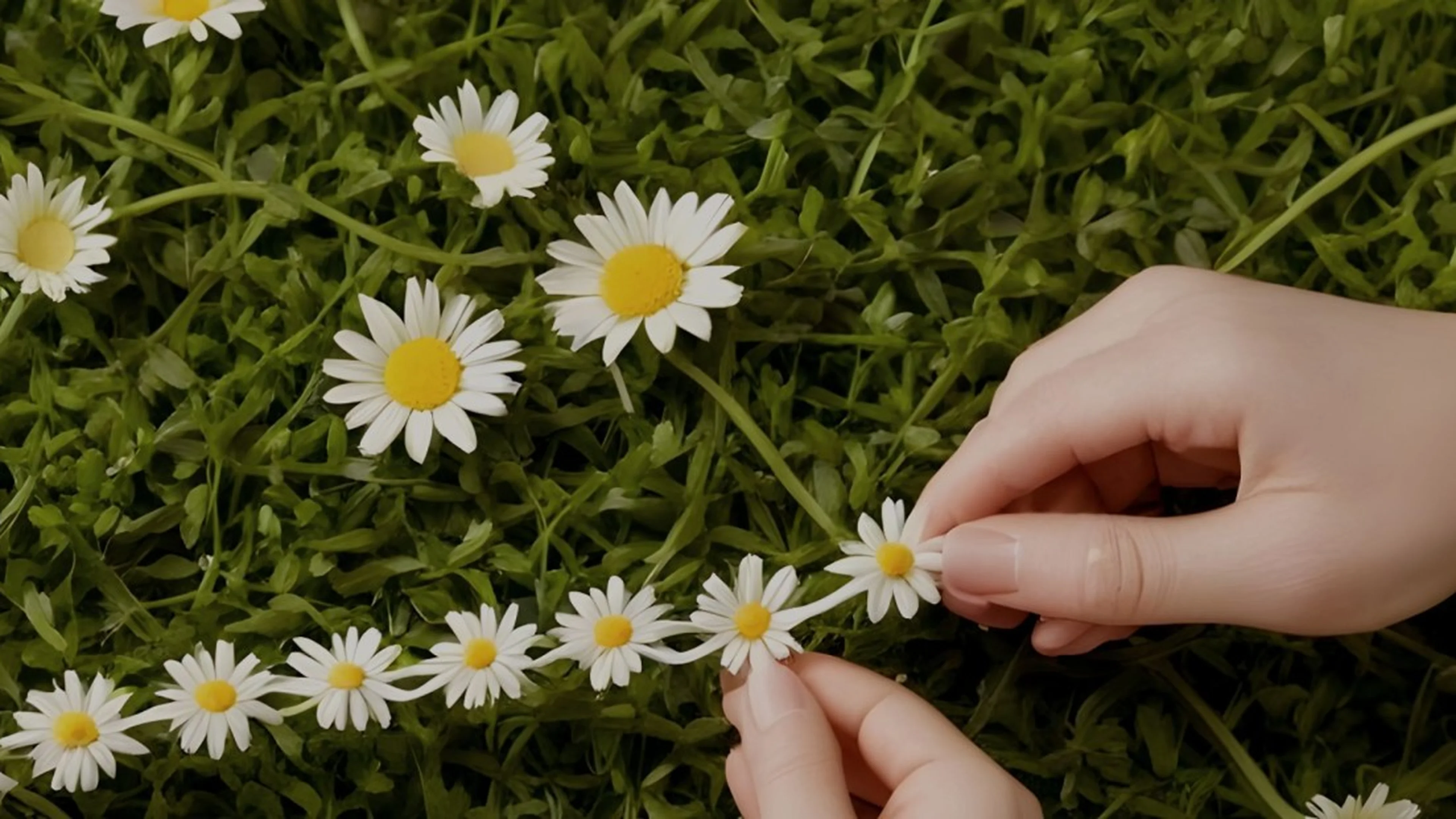 Daisy chain close up with hands