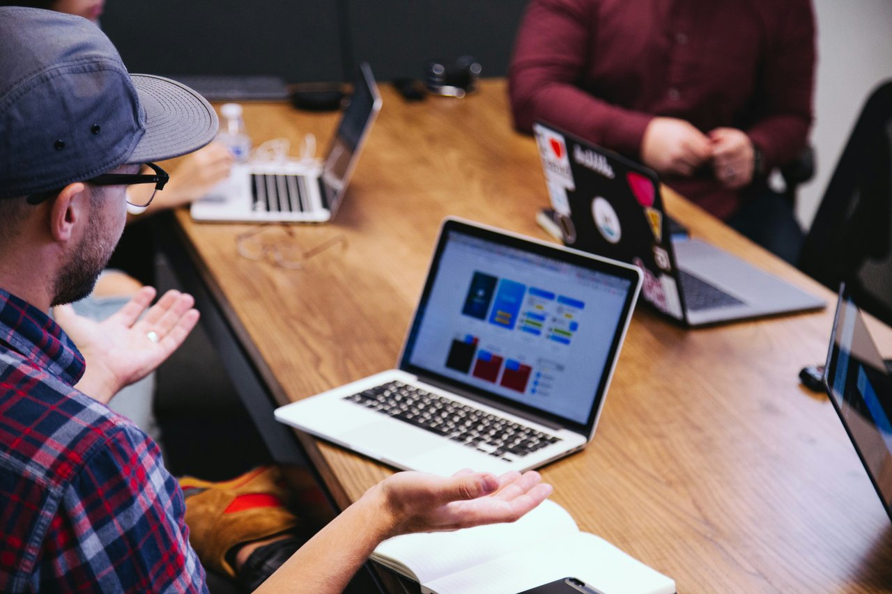 a design team at a meeting table