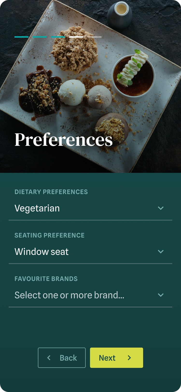 Editing user preferences as part of onboarding to the DRC app