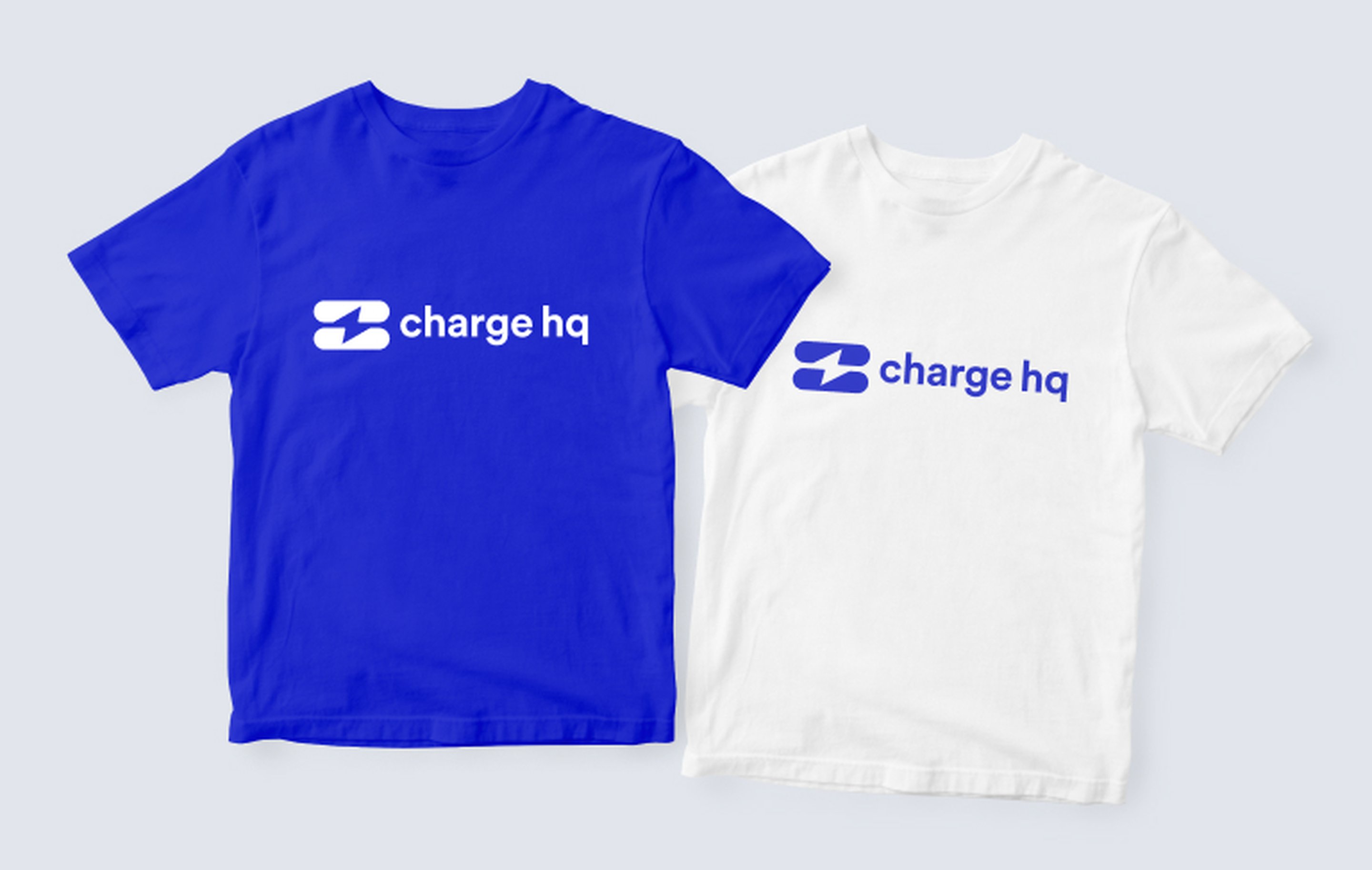 ChargeHQ logo applied to a t-shirt