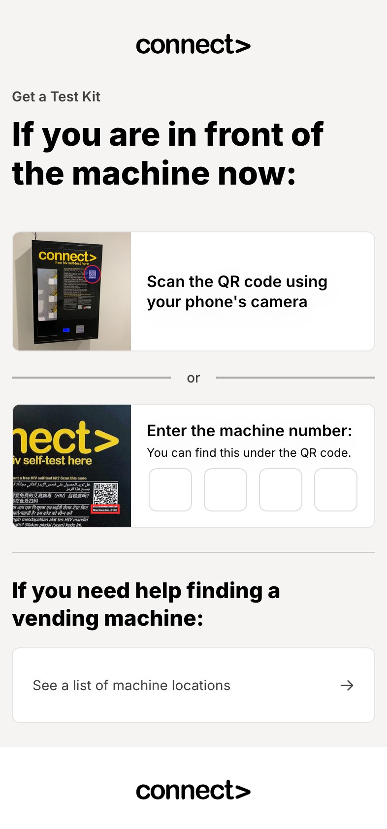 Connect - Vending machine select
