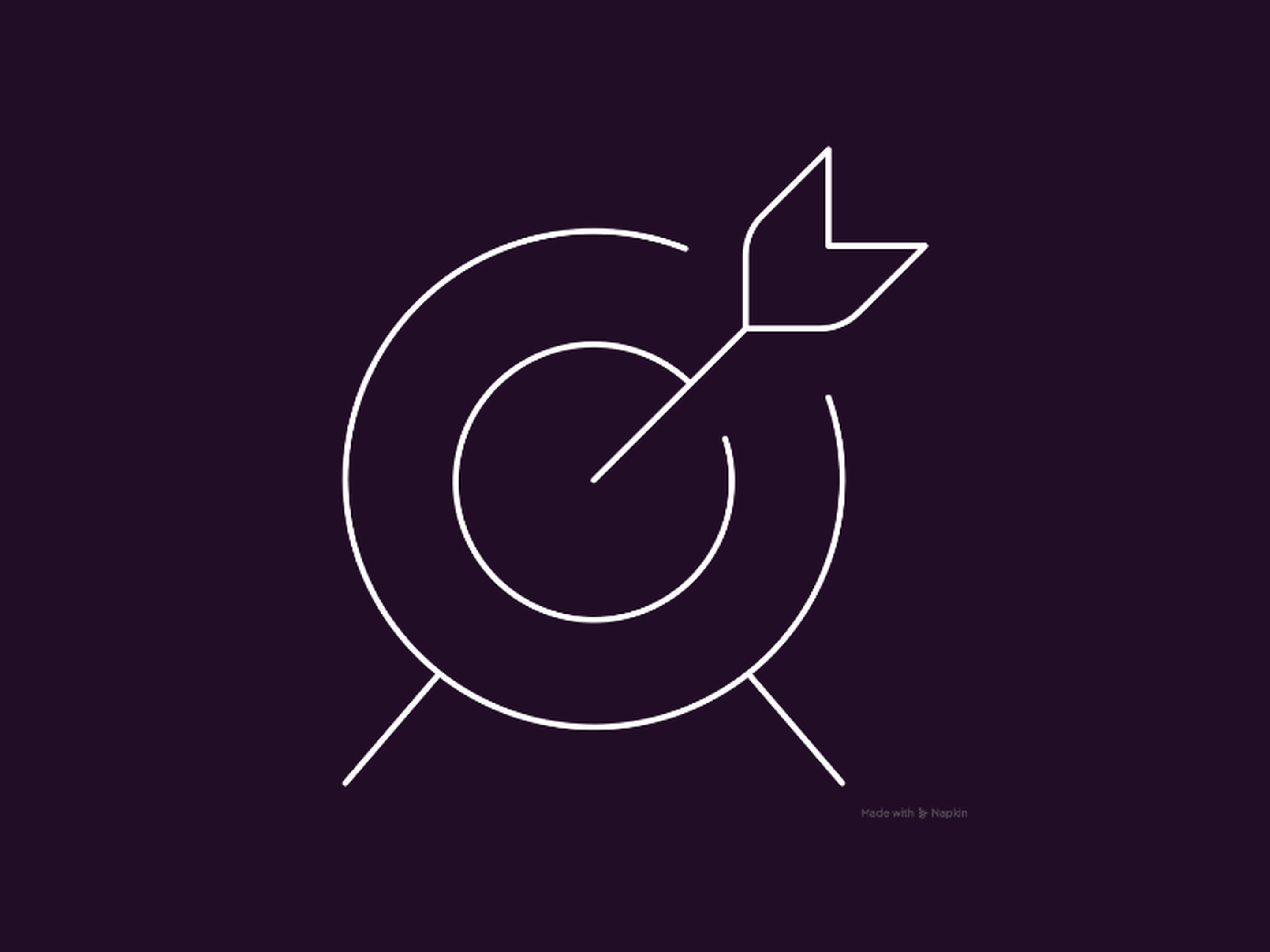 Line drawing graphic bullseye with arrow