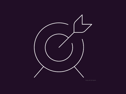 Line drawing graphic bullseye with arrow