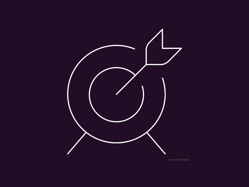 Line drawing graphic bullseye with arrow