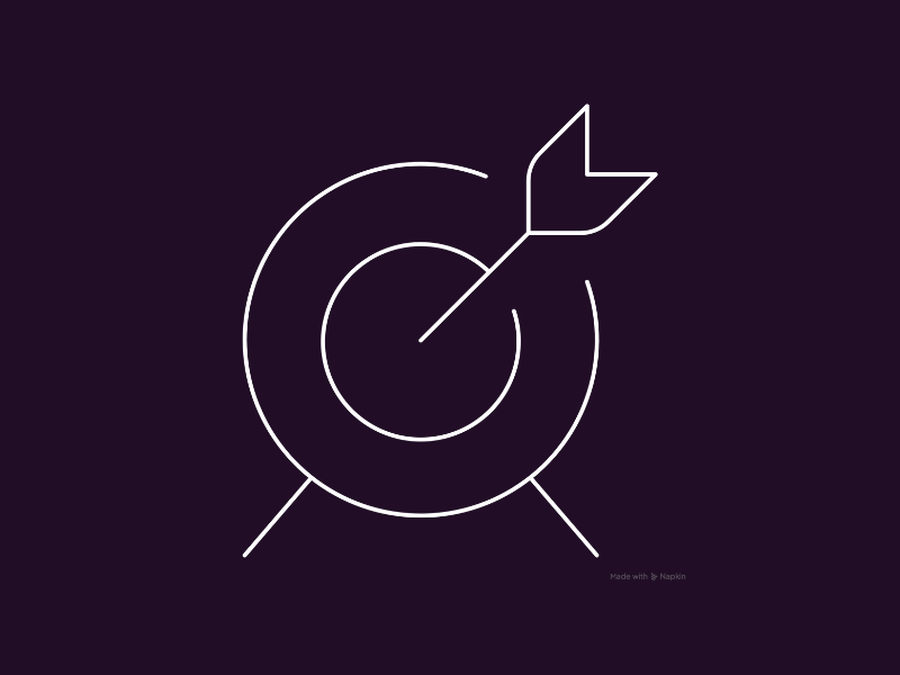 Line drawing graphic bullseye with arrow