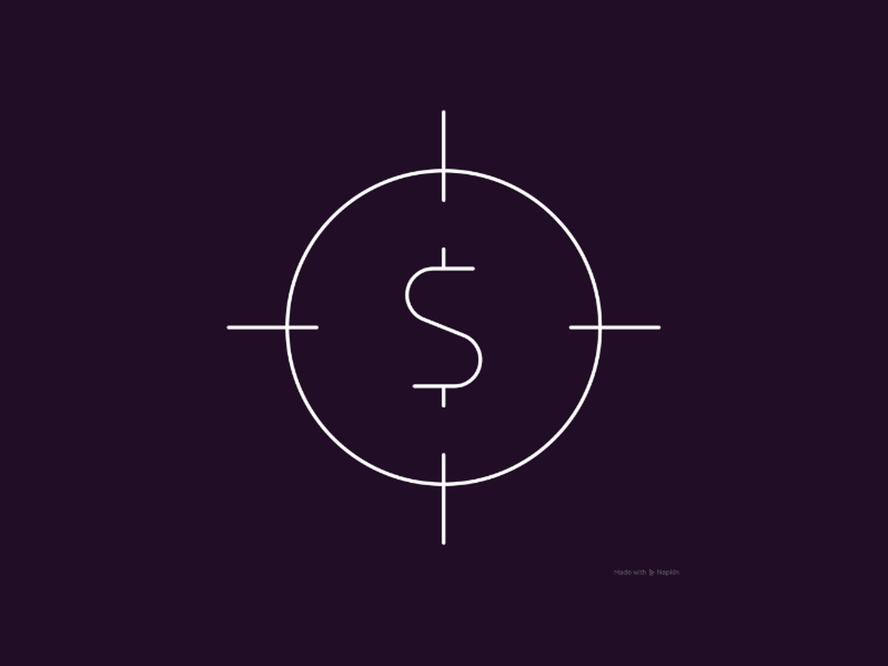 Line drawing dollar sign in middle of viewfinder