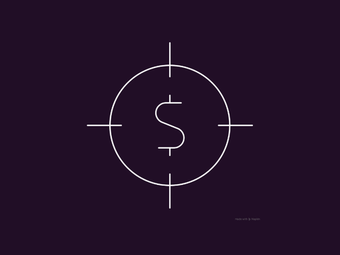 Line drawing dollar sign in middle of viewfinder