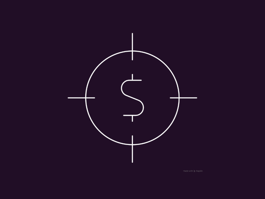 Line drawing dollar sign in middle of viewfinder