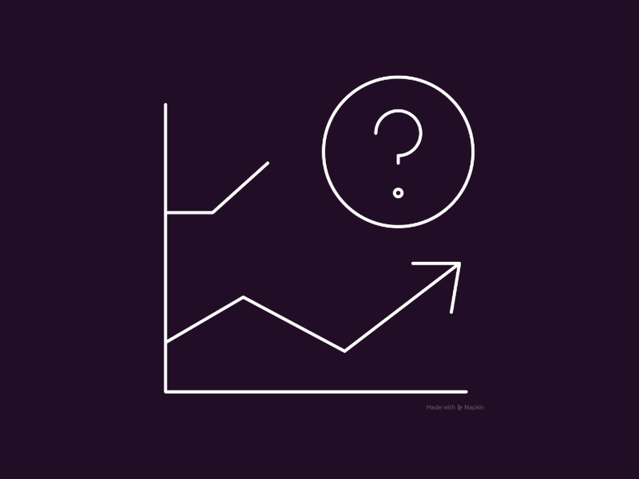 Line drawing graph showing growth
