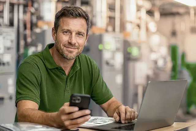 Reflex Service Employee working on contracts