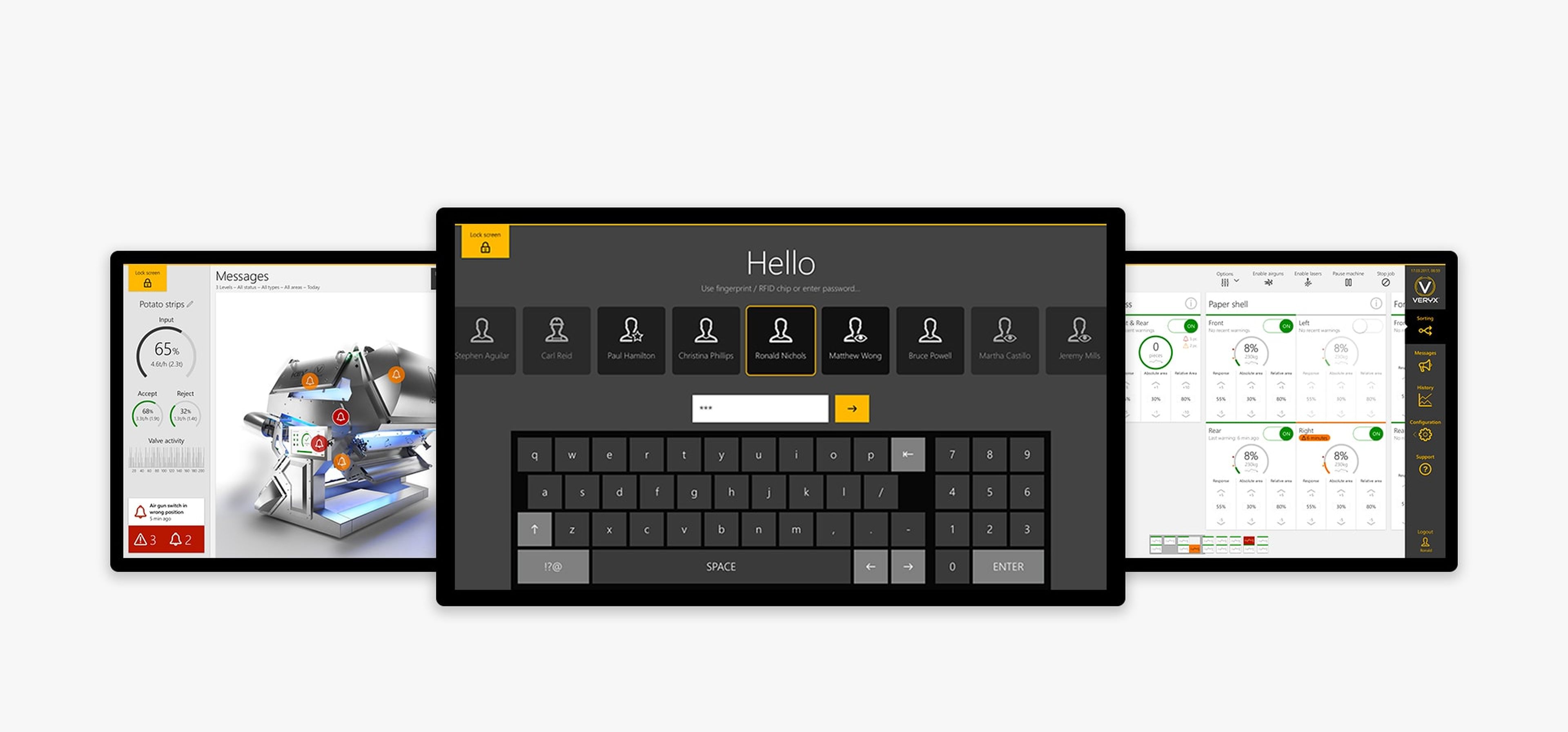 UI der VERYX Maschine