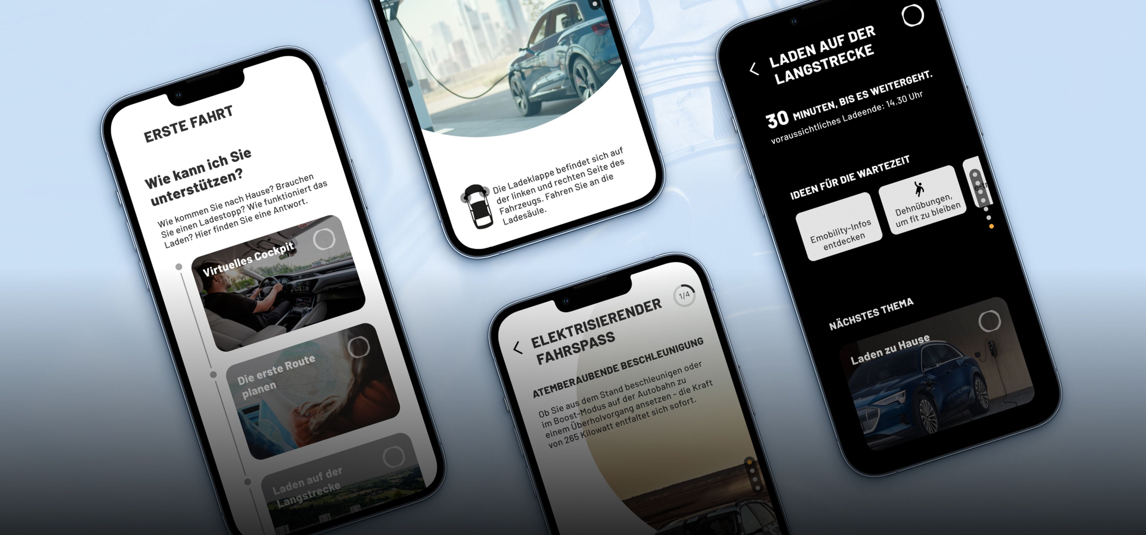 App Screens der Ergosign App für Cariad