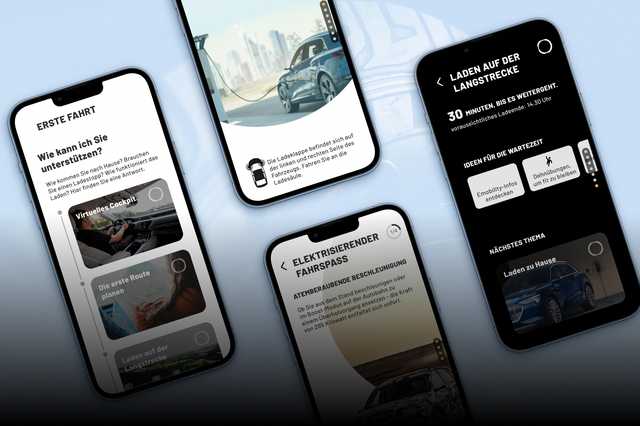 App Screens der Ergosign App für Cariad